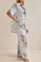 Printed Button Up Shirt Pants Set (5)
