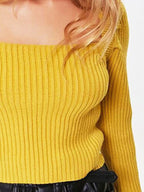 Ribbed Square Neck Long Sleeve Sweater (3)