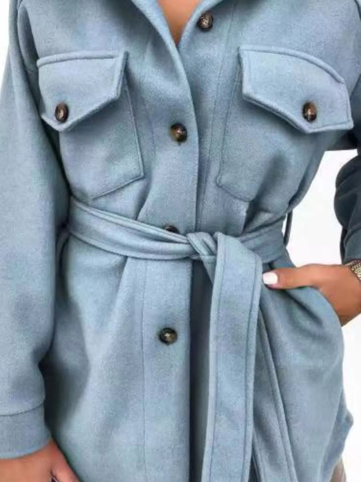Button-down Tie Waist Coat (19)