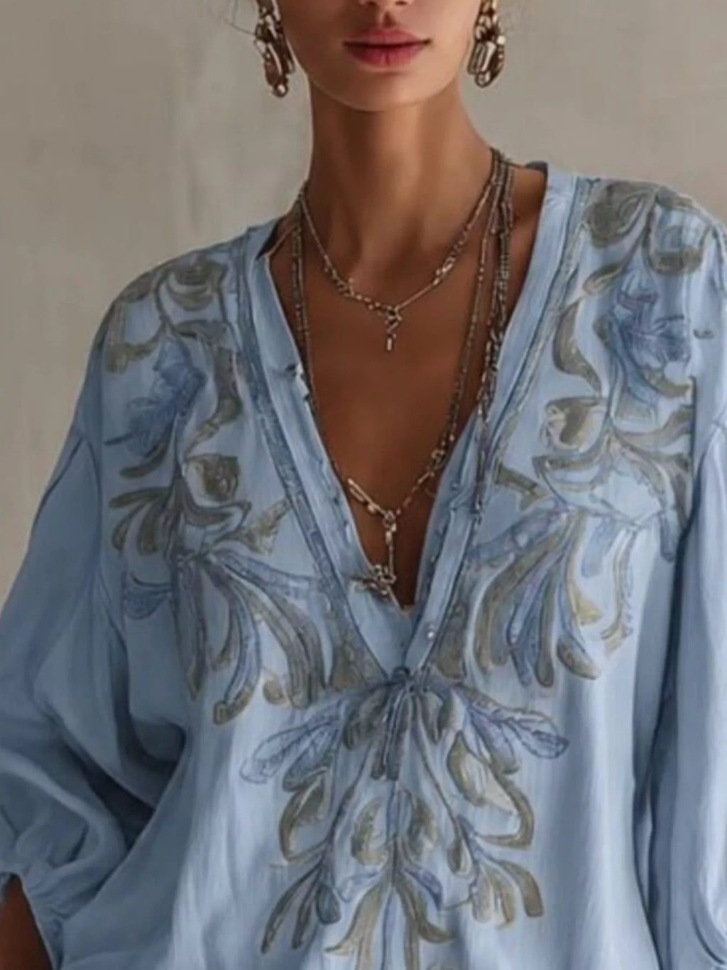 Full Size Embroidered V-neck Mini Dress Plus (11)