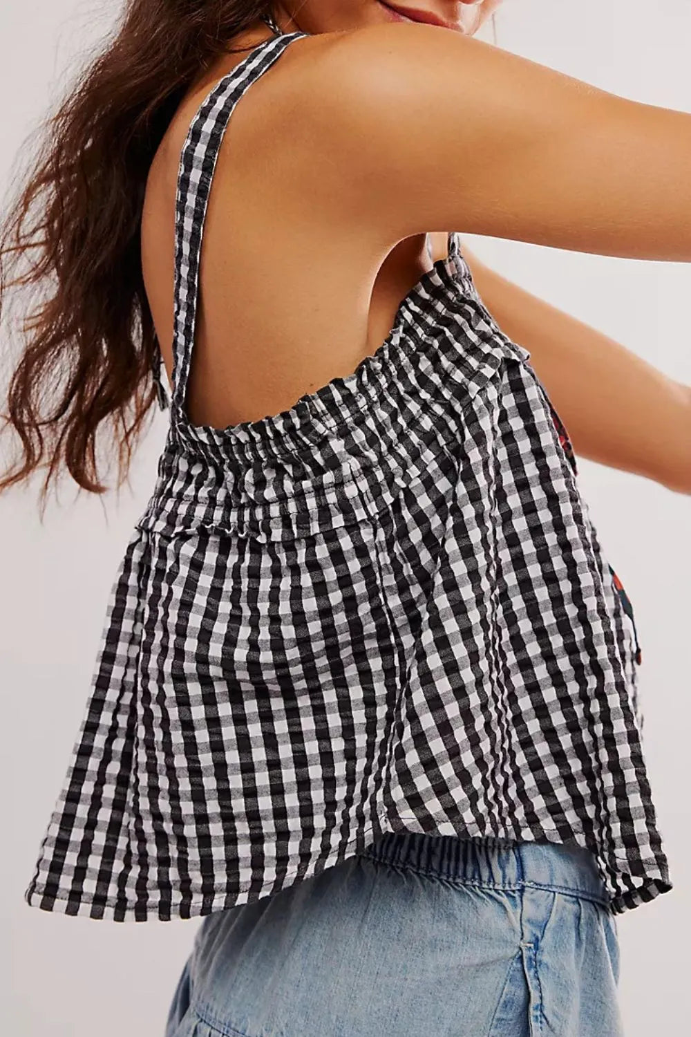 Tied Front Textured Square Neck Cami (7)