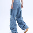 American High Street Multi-pocket Washed Baggy Jeans photo 2