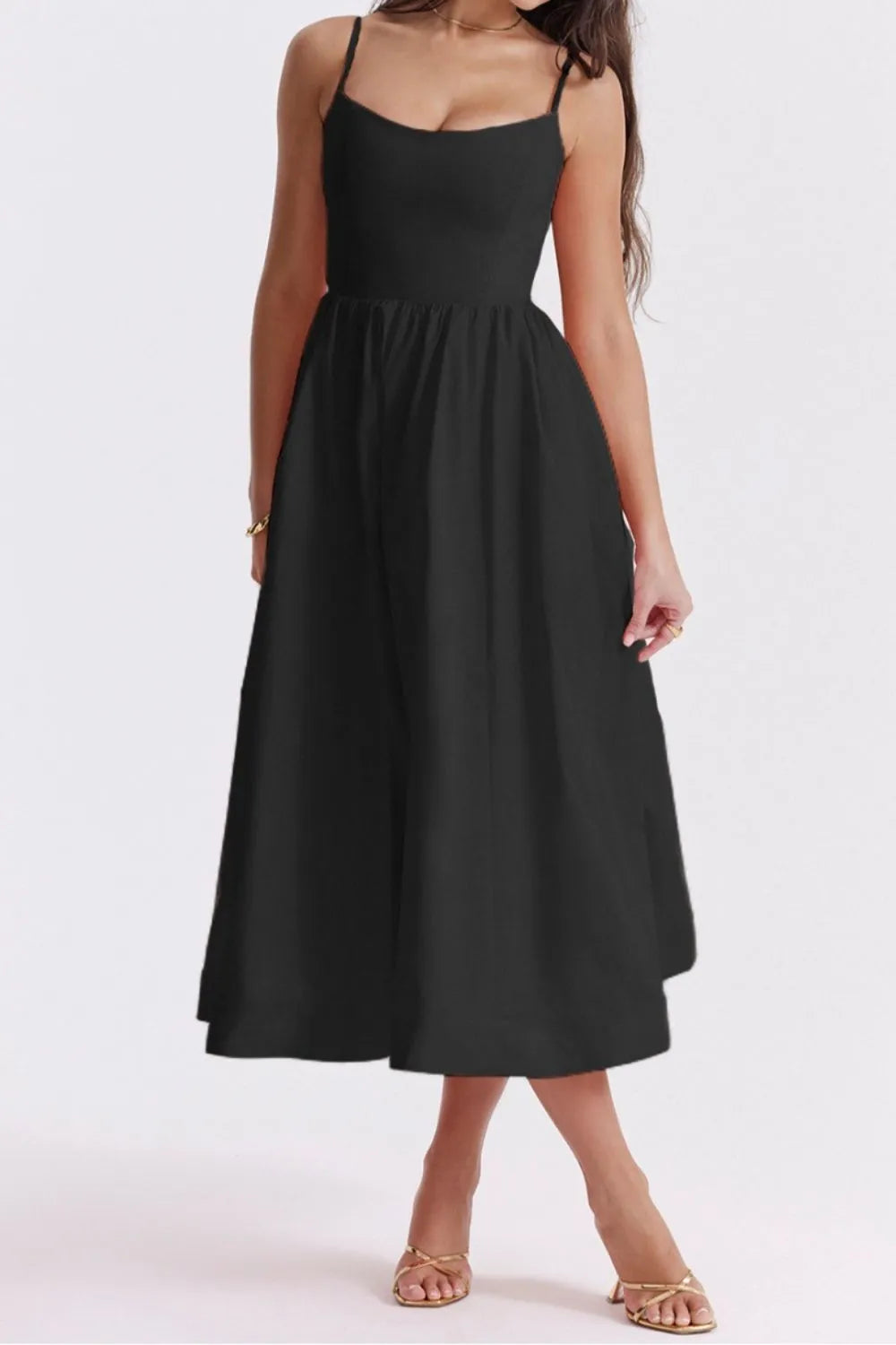 Floral Print Spaghetti Strap Midi Dress (12)