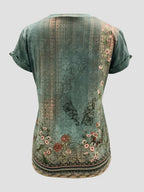 Printed Round Neck Short Sleeve T-shirt (2)