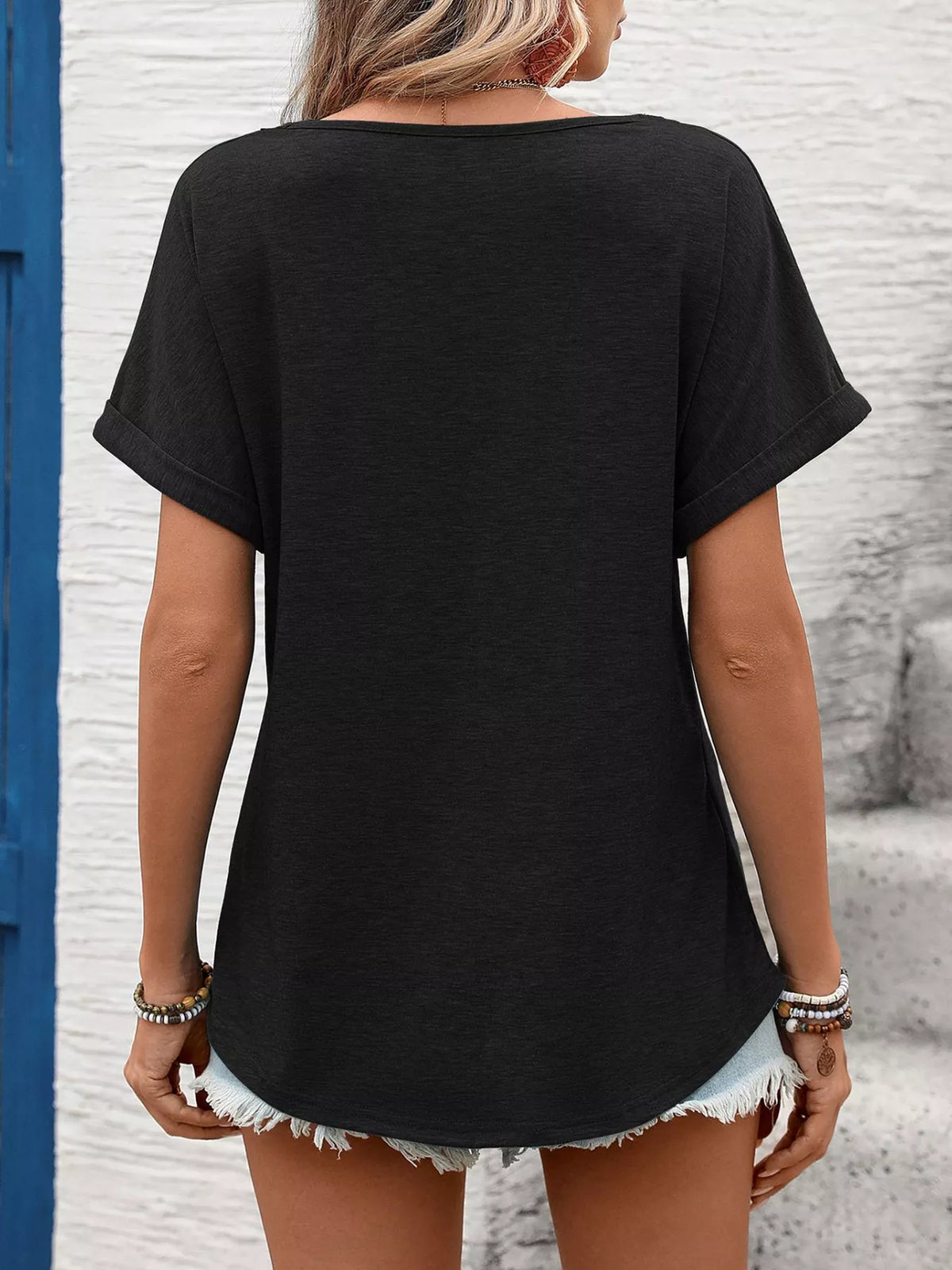Lace Trim Short Sleeve T-shirt (11)
