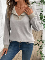 Ribbed Knit Two-tone Top (23)