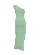 One-shoulder Ruched Bodycon Slit Dress (6)