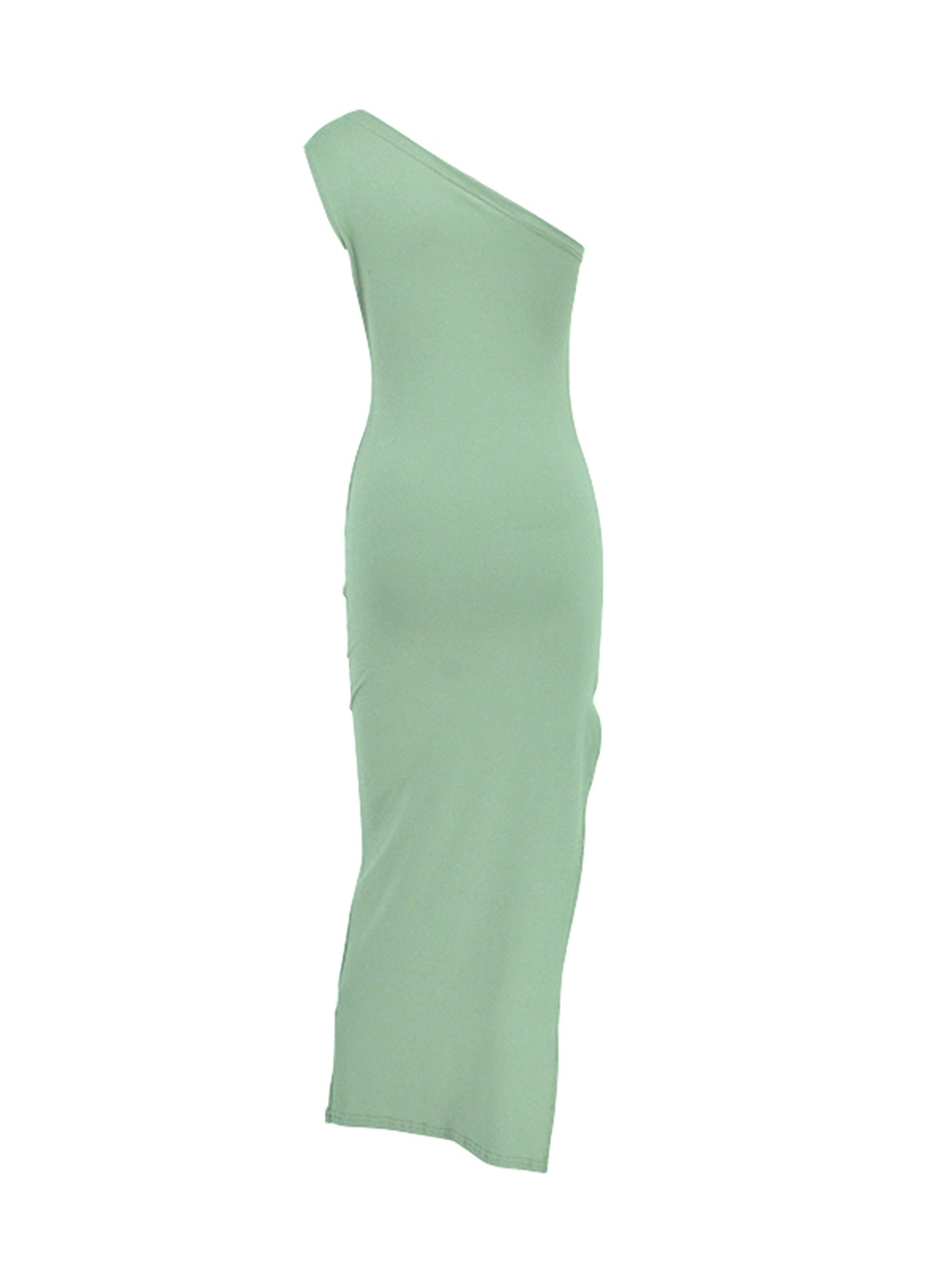 One-shoulder Ruched Bodycon Slit Dress (6)