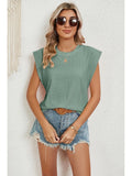 Eyelet Round Neck Tank