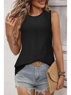 Eyelet Round Neck Tank