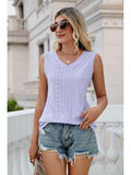 Eyelet V-neck Tank