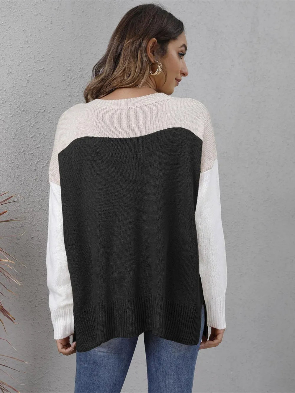 Block Round Neck Sweater (16)