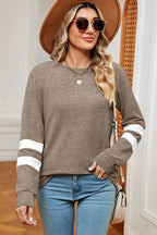 Striped Heathered Round Neck T-shirt (11)