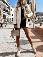 Lapel Collar Long Sleeve Blazer (7)