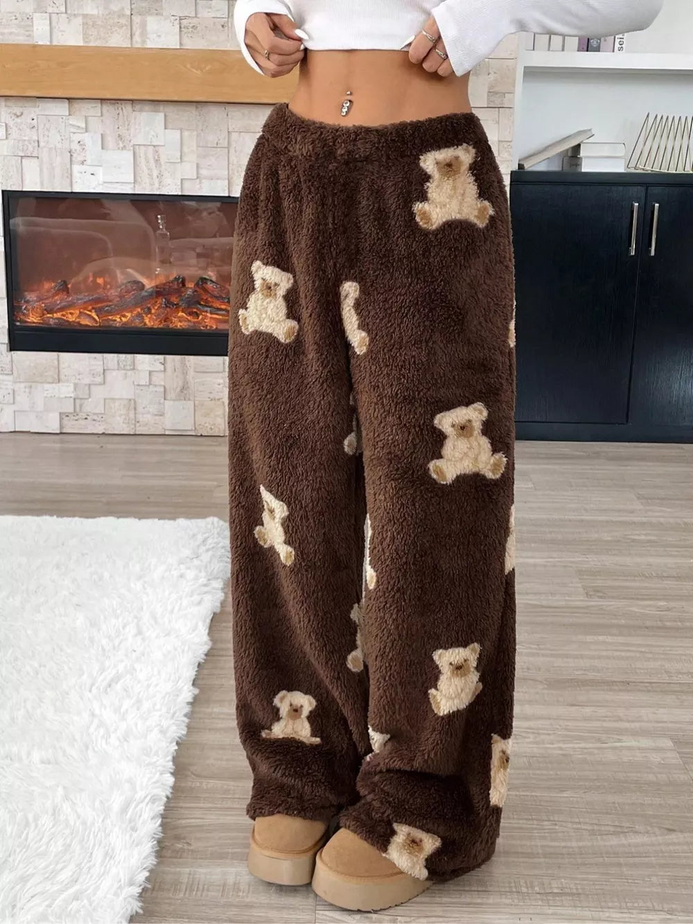 Leopard Wide Leg Plush Pants (25)