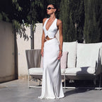 Solid Color Hollow-out Bodycon Maxi Skirt photo 3