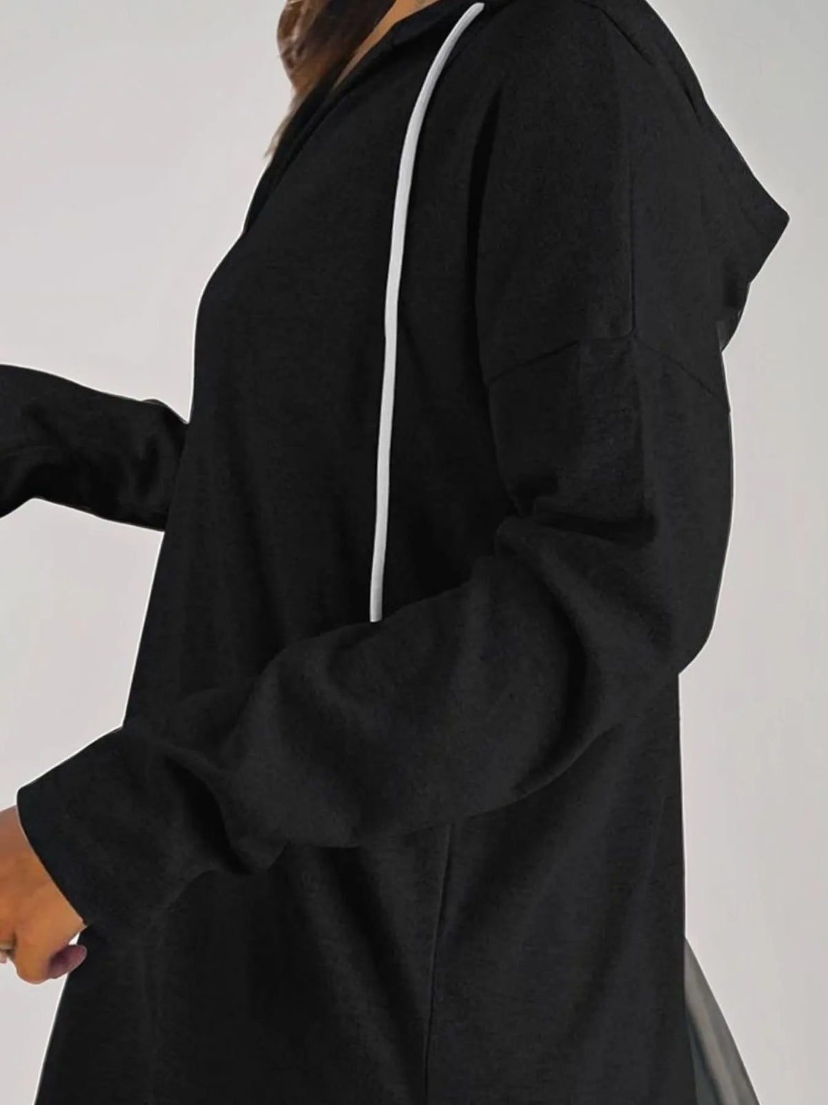 Full Size Drawstring Long Sleeve Hoodie Plus (7)