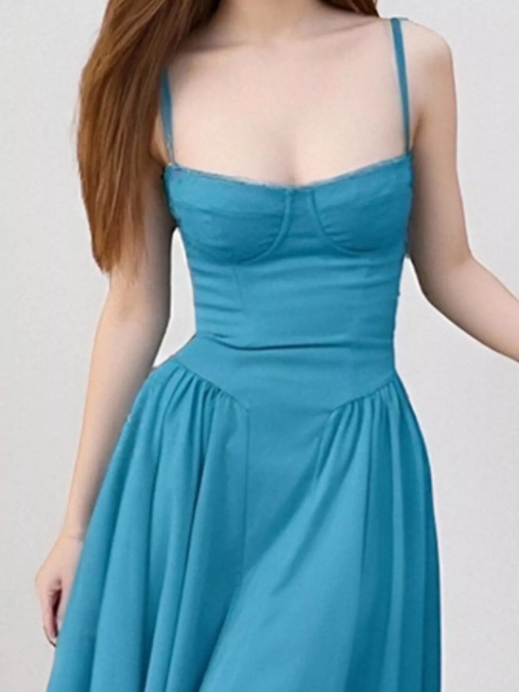 Sweetheart Neck Spaghetti Strap Midi Dress (30)