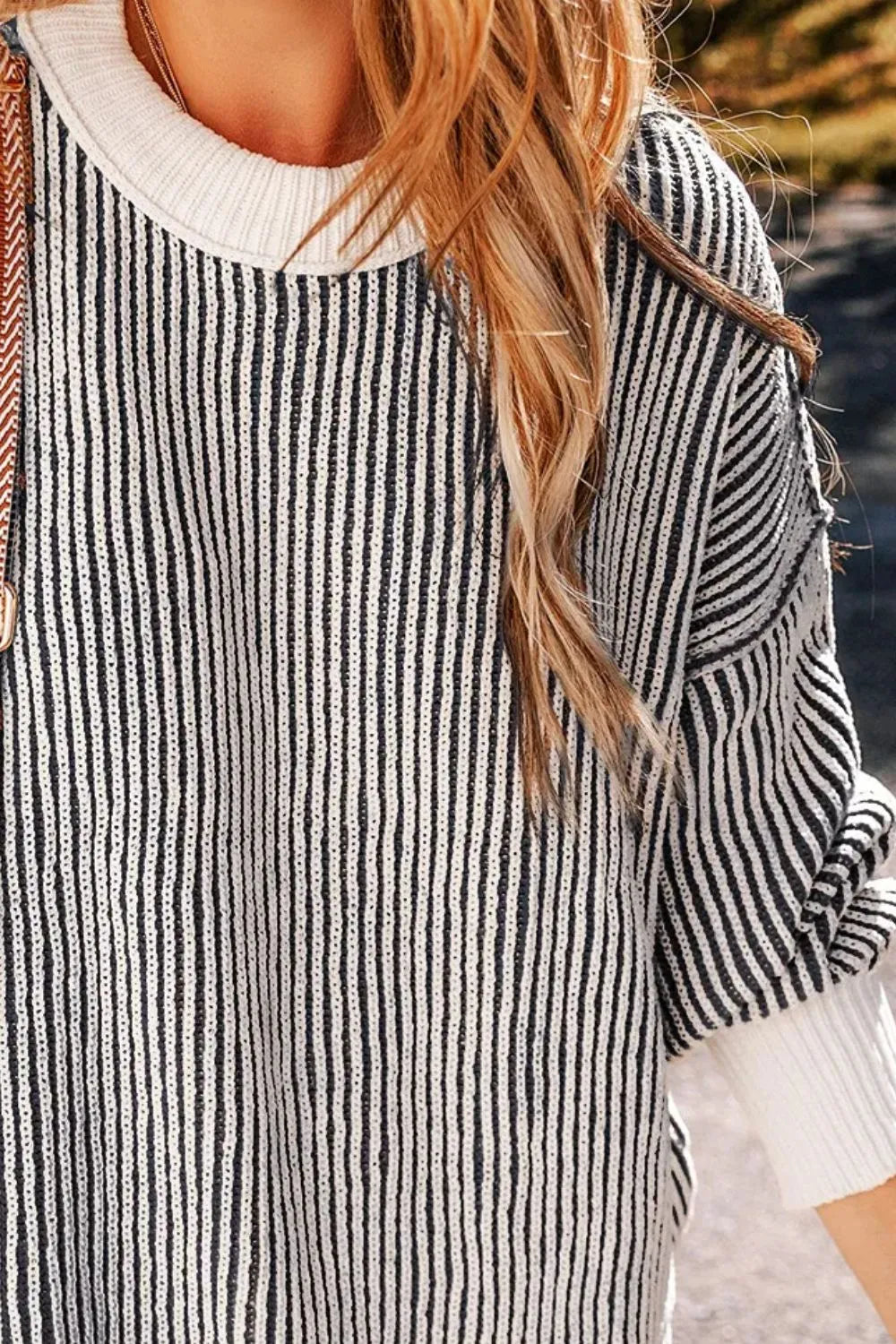 Round Neck Dropped Shoulder Sweater (6)