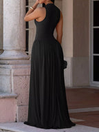 Sleeveless O-neck Maxi Dress (4)