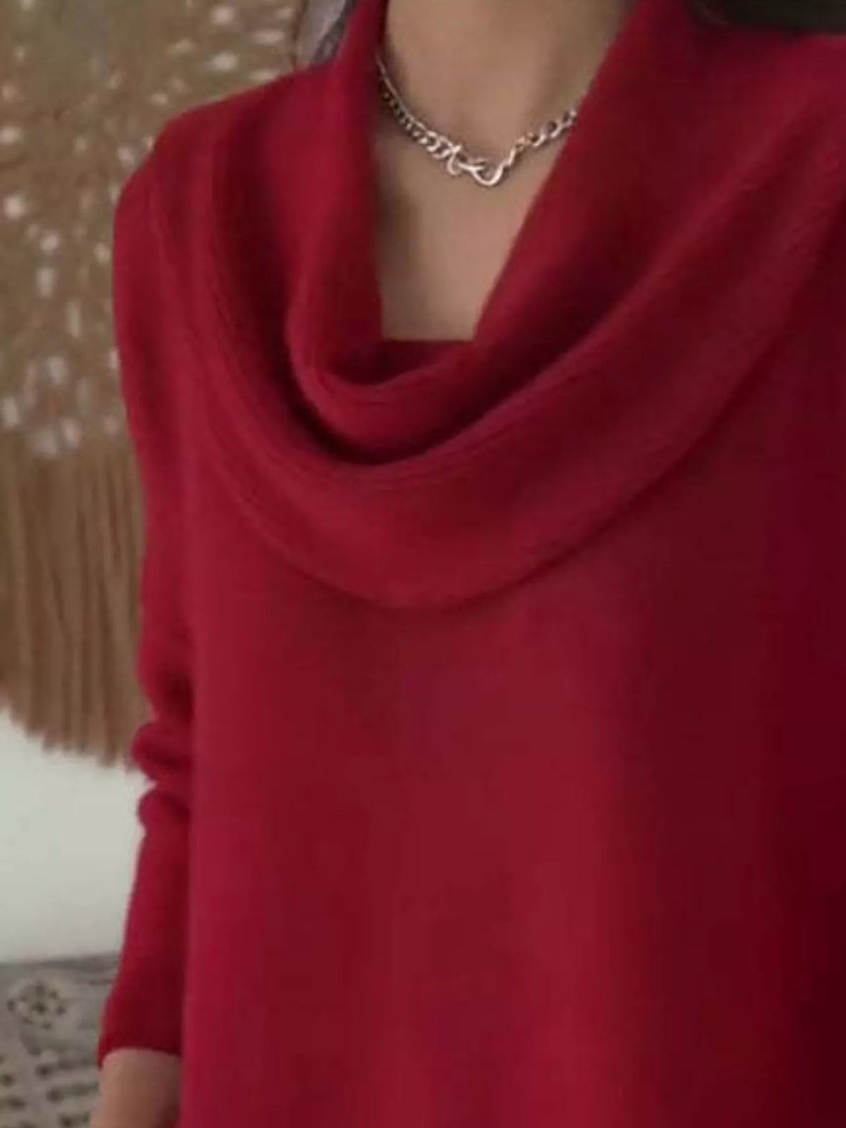 Drape Neck Long Sleeve Knit Top (8)