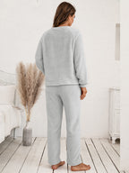 Teddy Long Sleeve Top Pants Lounge Set (12)