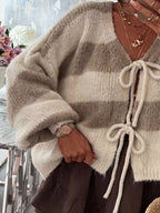Striped Tie-front Knit Cardigan (15)
