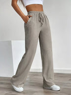 Texture Wide Leg Pants (2)
