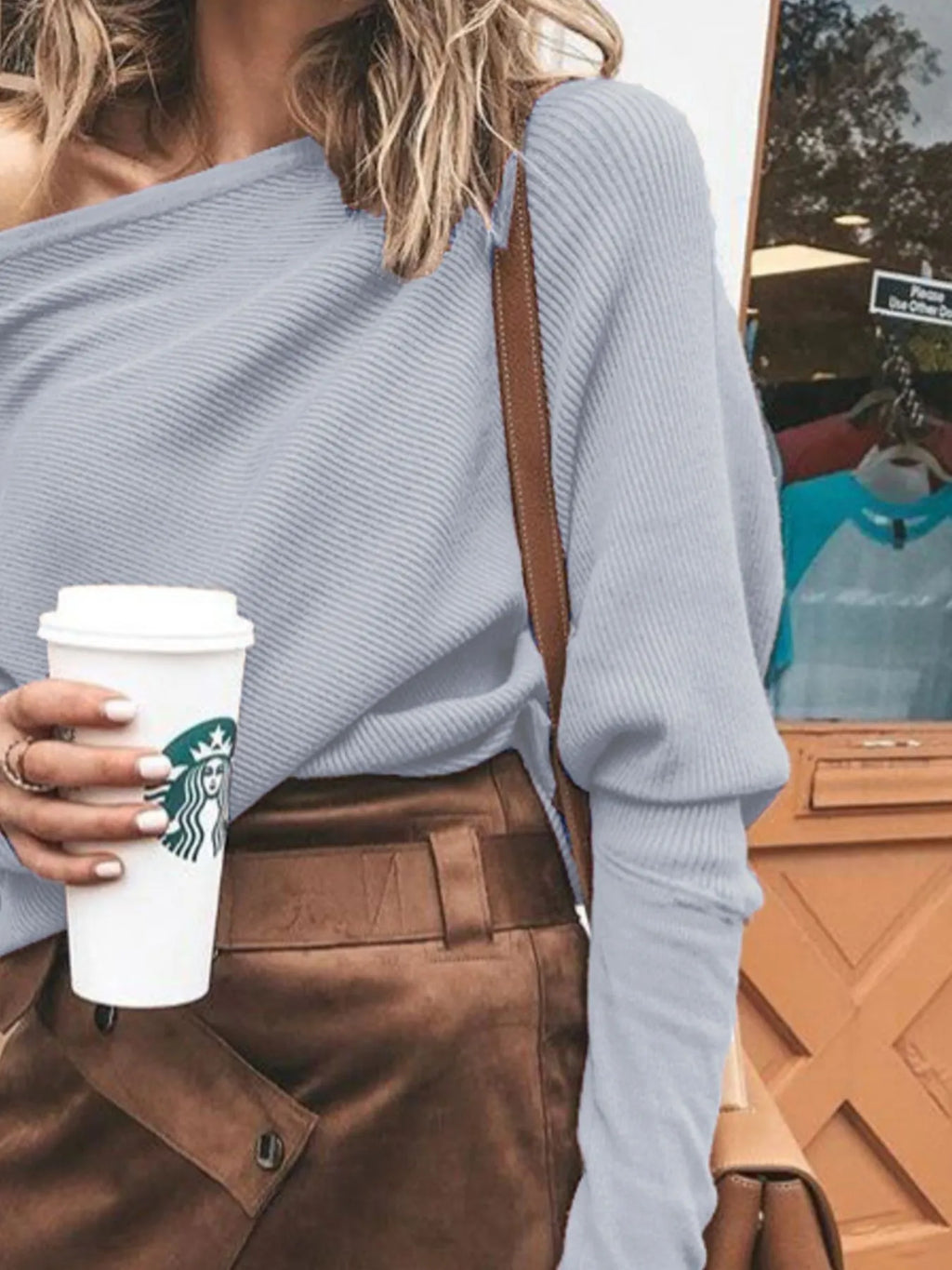 Full Size One-shoulder Ribbed Sweater Plus (10)