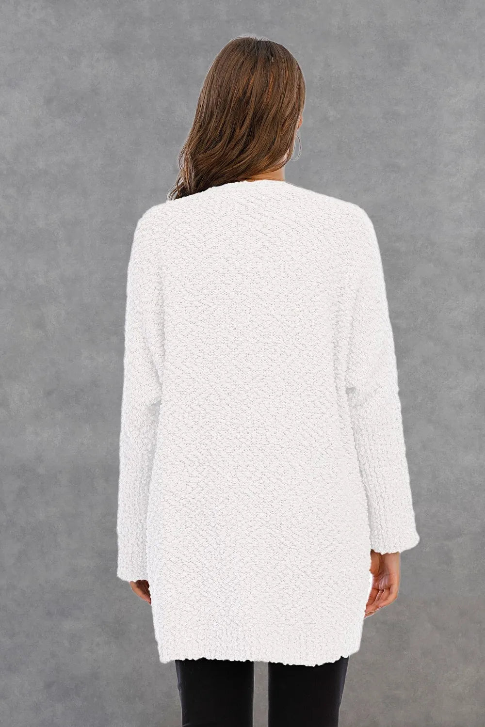 Pocketed Open Front Long Sleeve Cardigan (3)