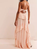 Ruffled Halter Neck Maxi Dress (25)