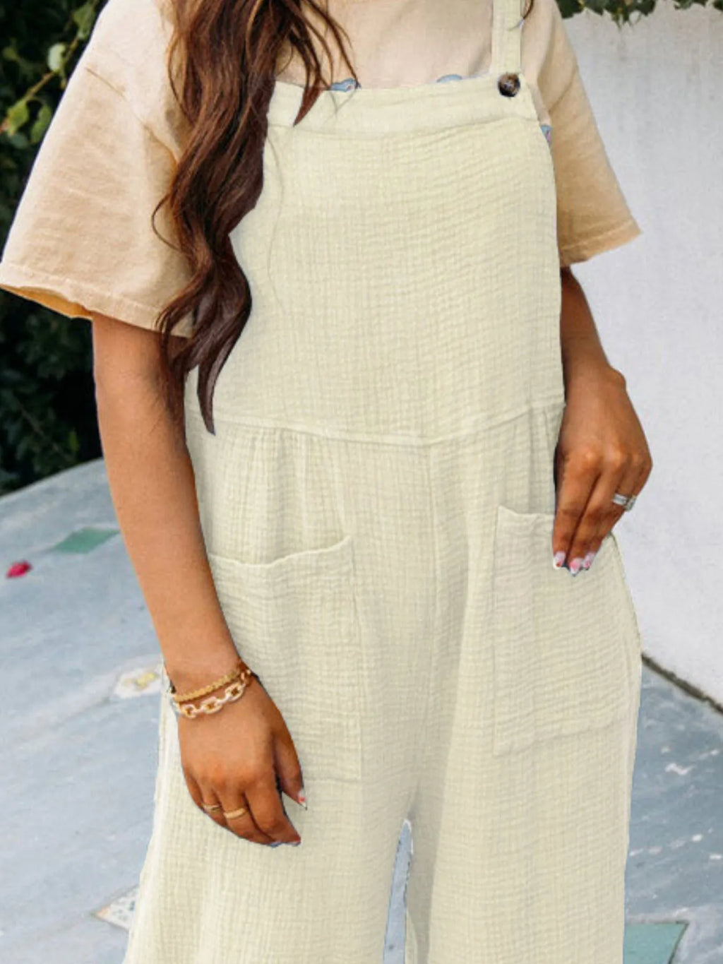 Full Size Casual Wide Leg Textured Overalls Plus (24)