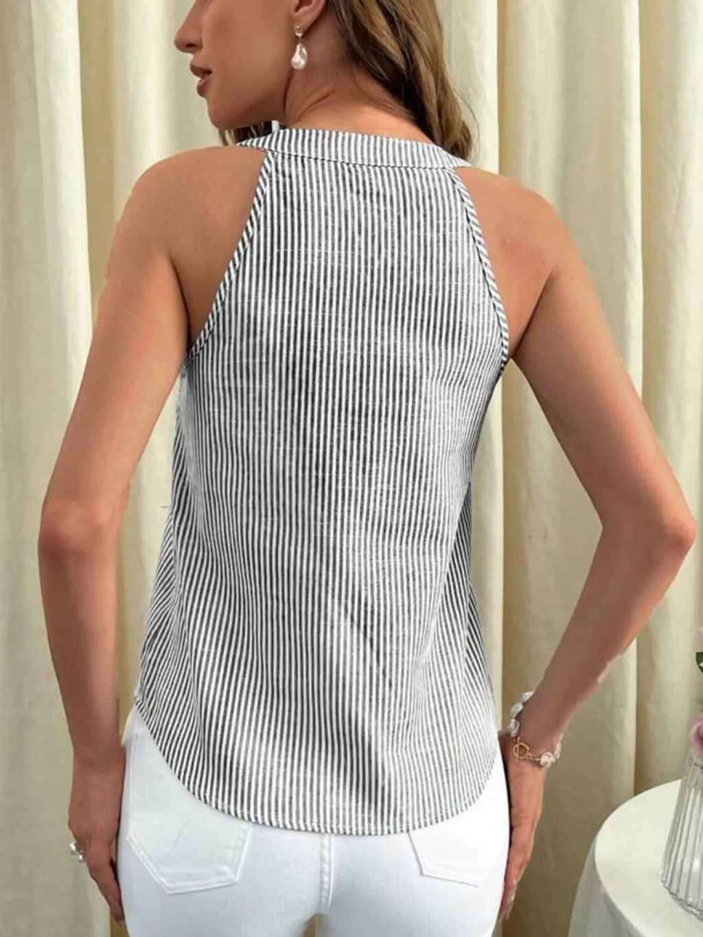 Striped Button Front Tank (13)