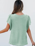 Round Neck Ruffle Sleeve Top (7)