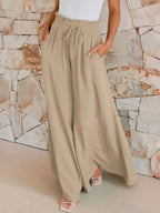 Drawstring Wide Leg Pants Pockets (9)