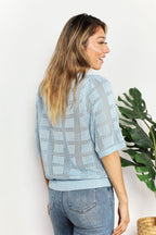 Ribbed Trim Round Neck Knit Top (2)