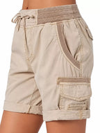 Full Size Drawstring Cargo Shorts Plus (5)
