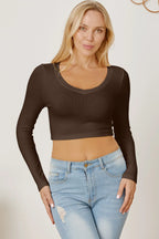 Round Neck Long Sleeve Cropped T-shirt (9)