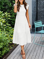 Bohemian Midi Short Sleeve Dress photo 14