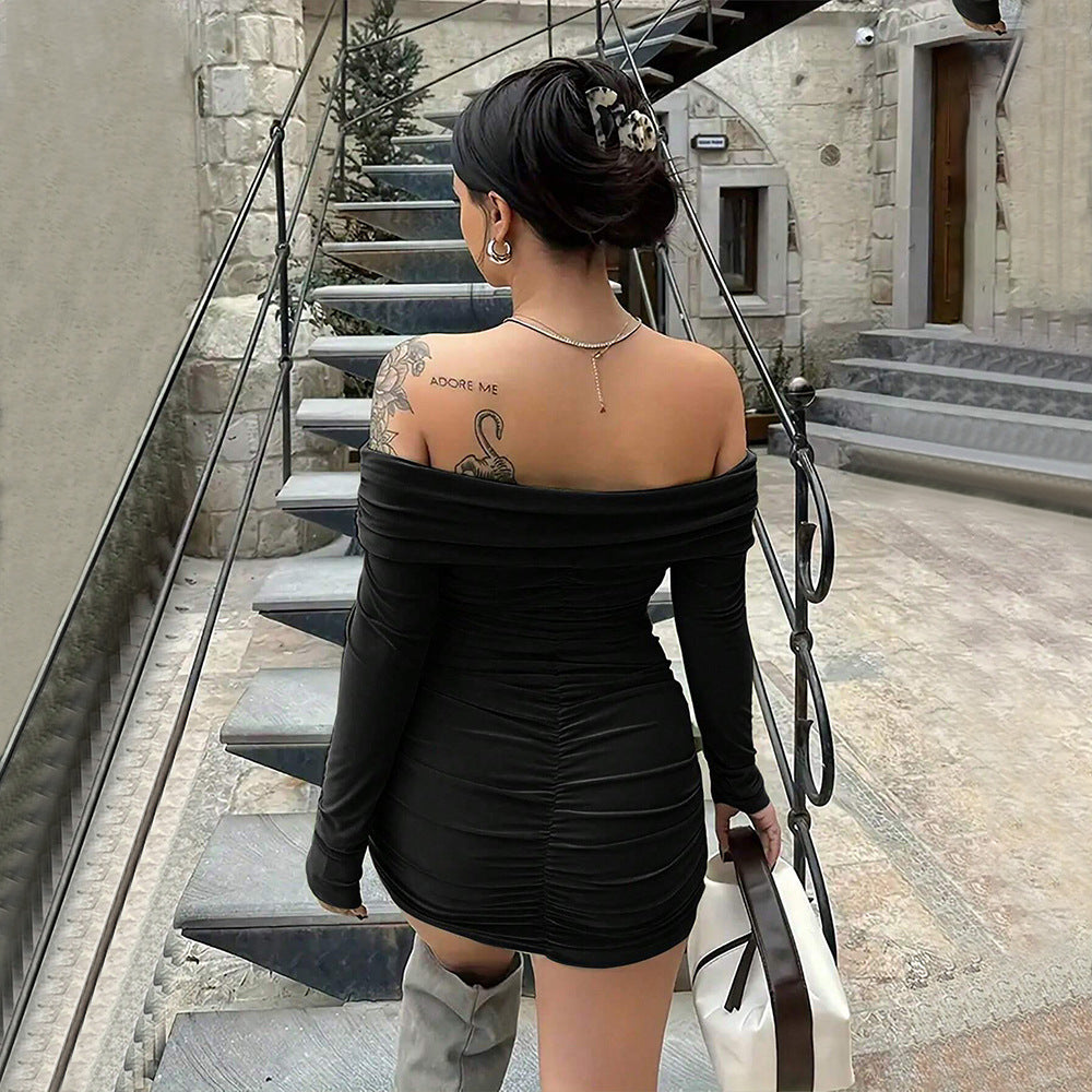 Off-neck Dress High Waist photo 3