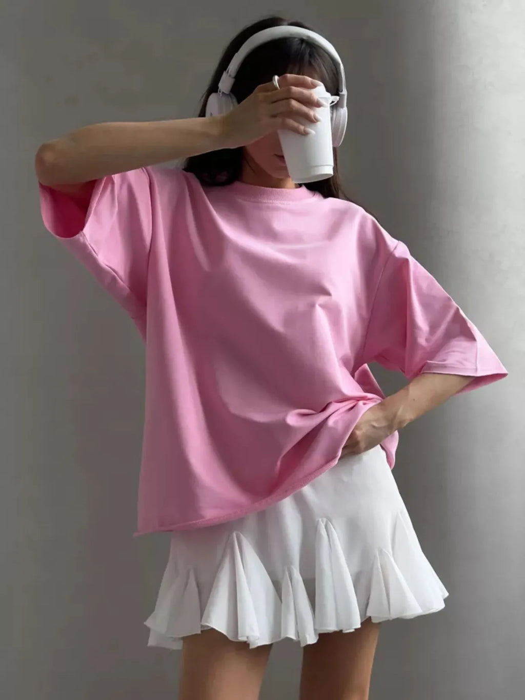 Round Neck Half Sleeve Oversized T-shirt (9)