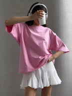 Round Neck Half Sleeve Oversized T-shirt (9)