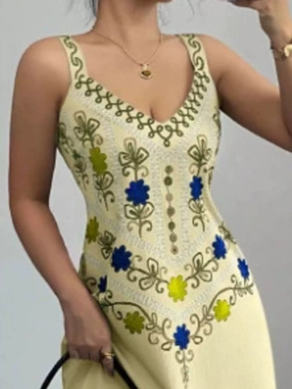 Floral Sleeveless Maxi Dress Side Slit (12)