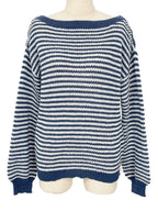 Striped Knit Boat Neck Sweater (11)