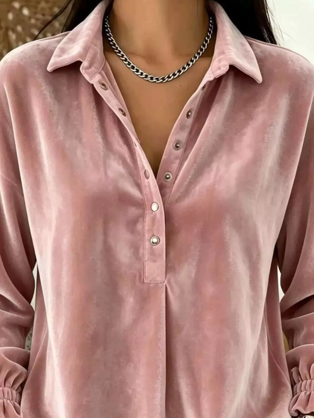 Half Snap Dropped Shoulder T-shirt (2)