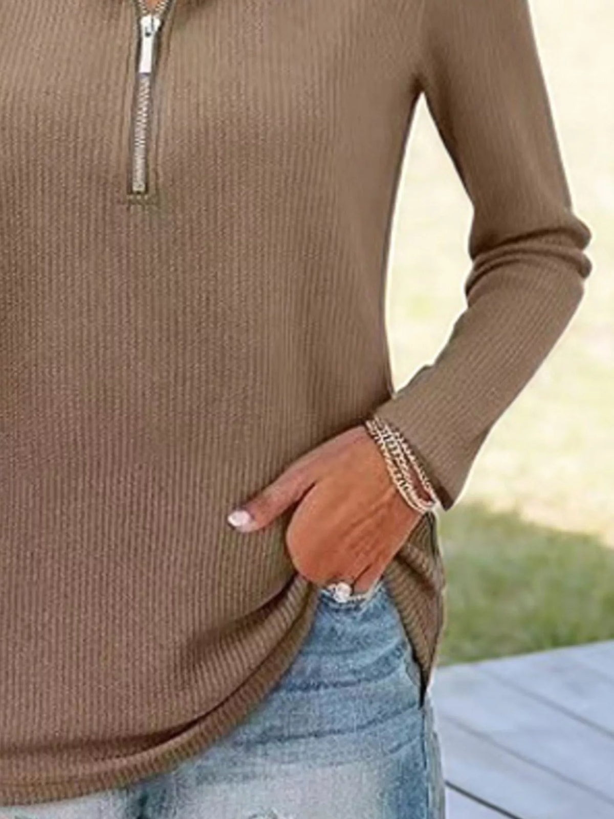 Half Zip Long Sleeve Knit Top (18)