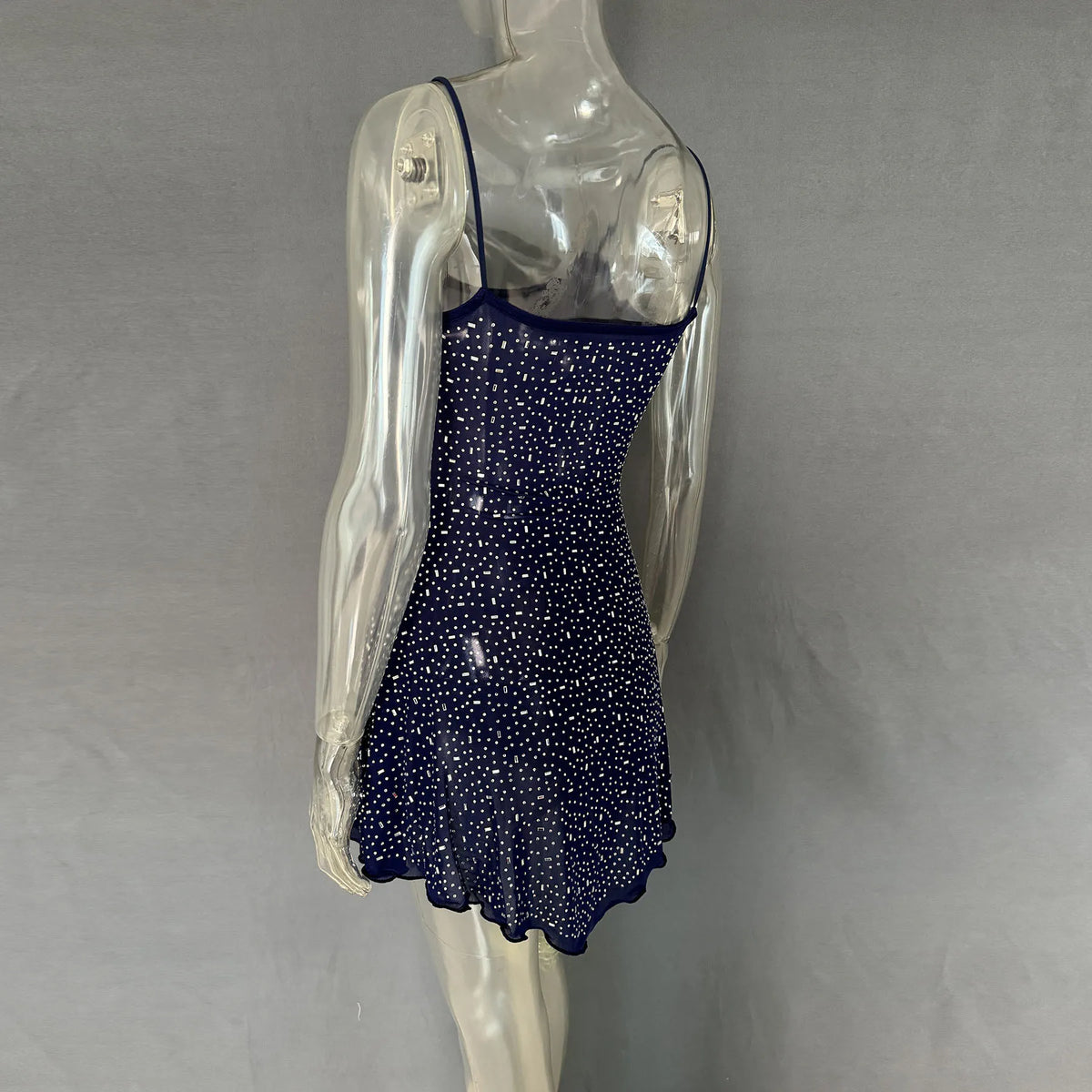 Rhinestone Decor Mini Cami Dress (29)