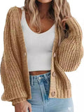 Full Size Chunky Knit Button-down Cardigan Plus