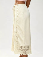Lace Trim Wide-leg Cropped Pants (31)