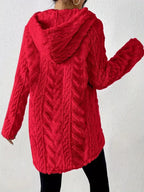 Cozy Textured Drawstring Fleece Hoodie (24)